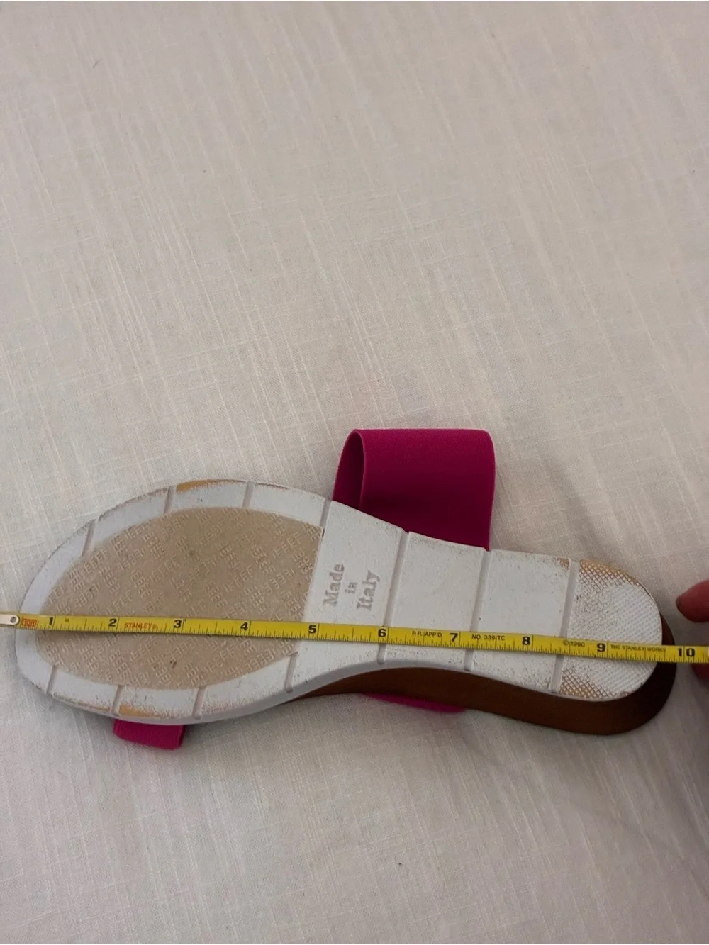 Italian Shoemakers | Like new pink stretch chic  2 strap wedge sandals size 8